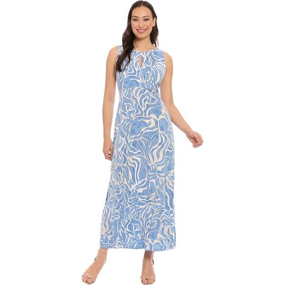 Maggy London Dresses & Skirts - Maggy London Dress Women's SZ 10 NWT Maxi Blue Empire Waist Sleeveless Keyhole